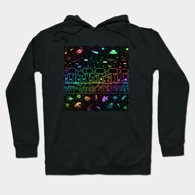 Layers of the World, Rainbow Hoodie by StephOBrien